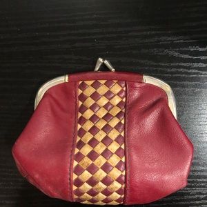 Vintage Red Leather Coin Purse
